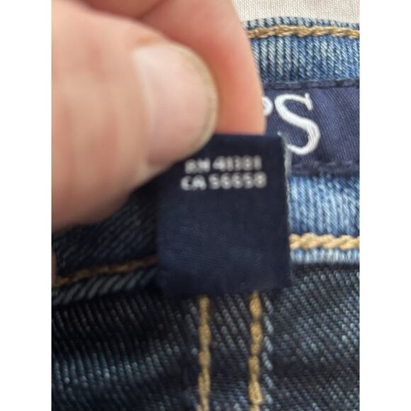 CHAPS Women’s Size 16 Denim Stretch Jeans Madden Capris Cropped Summer Raw Hem - Picture 6 of 12